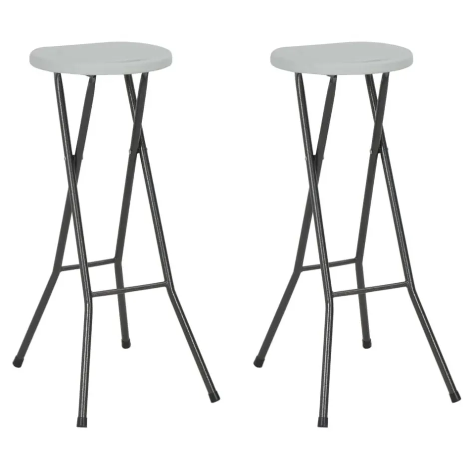 Sale vidaXL Hopfällbara barstolar 2 st HDPE och stål Vit