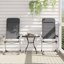 Outlet vidaXL Hopfällbara campingstolar 2 st aluminium Grå