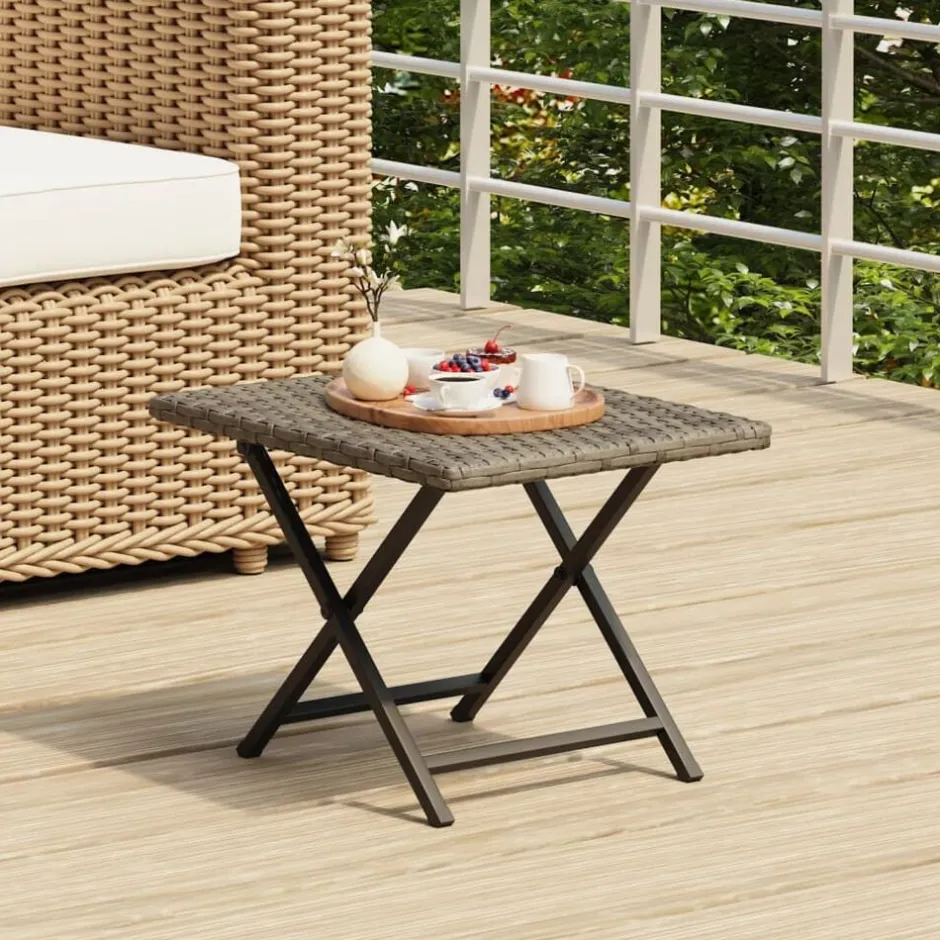 Outlet vidaXL Hopfällbart bord 45x35x32 cm konstrotting Grå