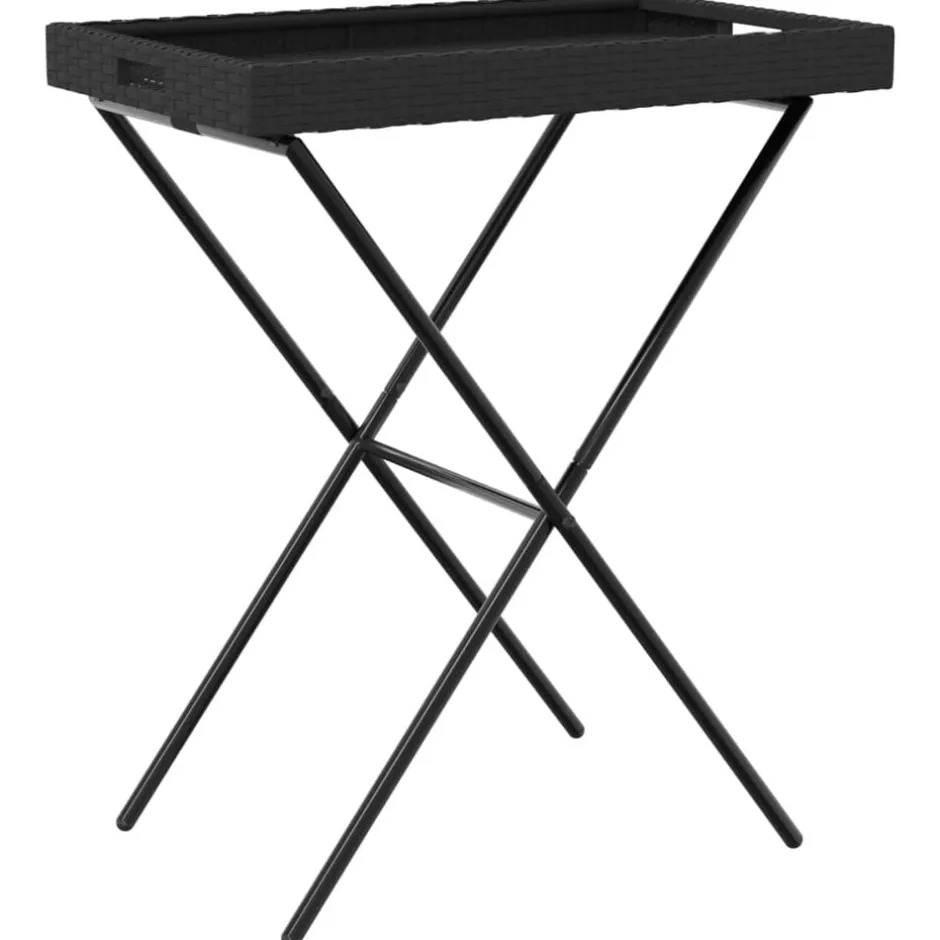 vidaXL Hopfällbart brickbord 65x40x75 cm konstrotting Svart