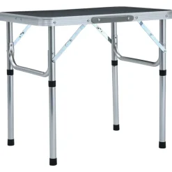 vidaXL Hopfällbart campingbord grå aluminium 60x45 cm