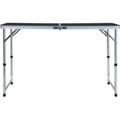 Discount vidaXL Hopfällbart campingbord aluminium 120x60 cm Grå