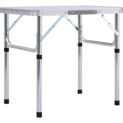 Clearance vidaXL Hopfällbart campingbord aluminium 60x45 cm Vit