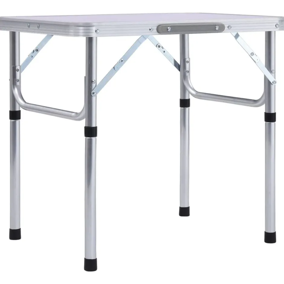 Clearance vidaXL Hopfällbart campingbord aluminium 60x45 cm Vit