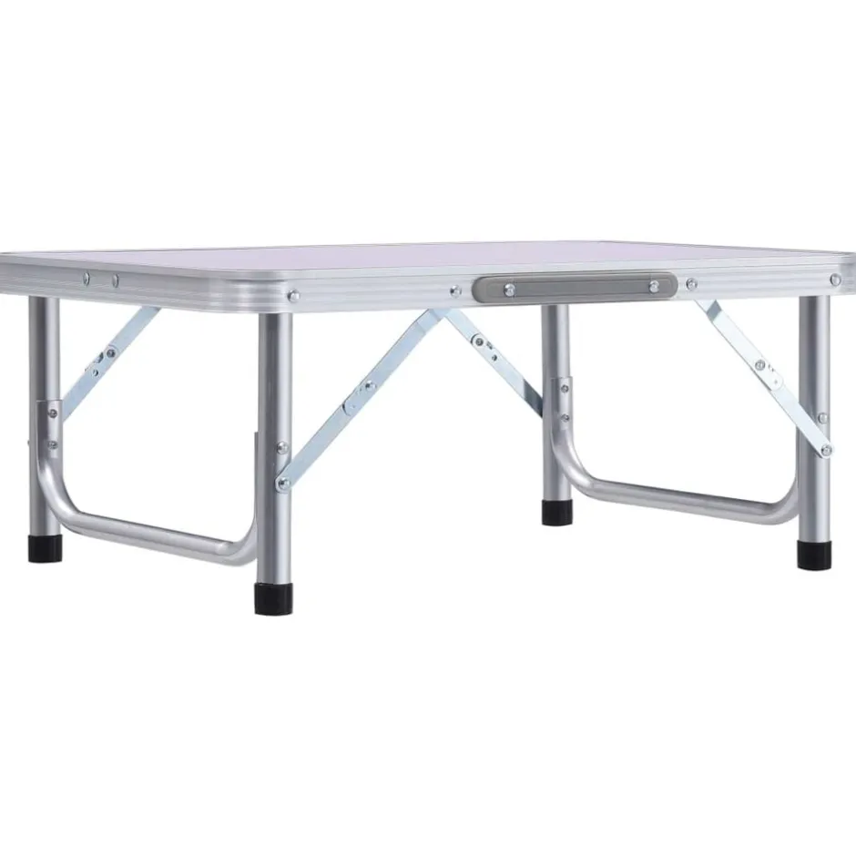 Clearance vidaXL Hopfällbart campingbord aluminium 60x45 cm Vit