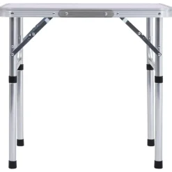 Clearance vidaXL Hopfällbart campingbord aluminium 60x45 cm Vit