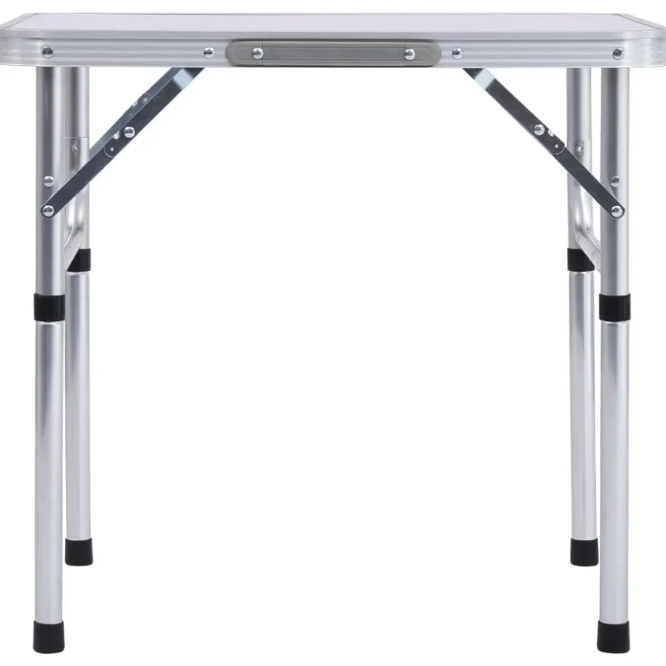 Clearance vidaXL Hopfällbart campingbord aluminium 60x45 cm Vit