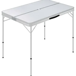 vidaXL Hopfällbart campingbord med 2 bänkar aluminium vit