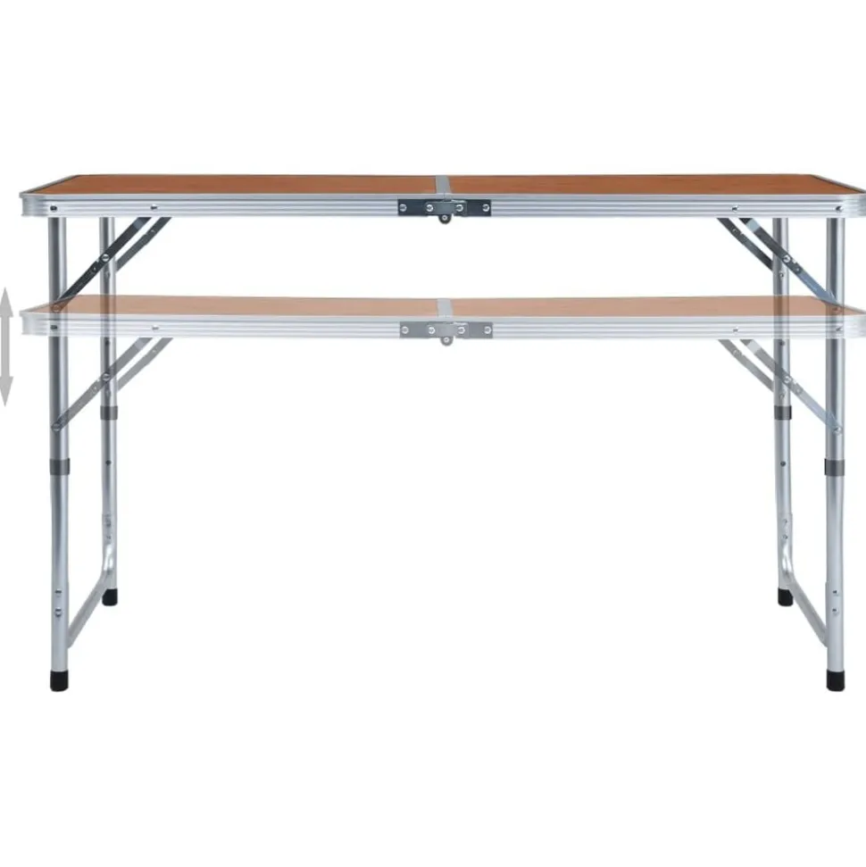 vidaXL Hopfällbart campingbord aluminium 120x60 cm