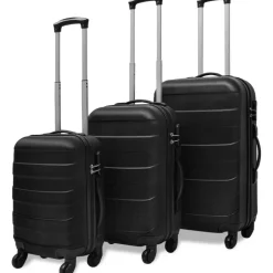 Clearance vidaXL Hårda resväskor på hjul 3 st 45,5/55/66 cm Svart