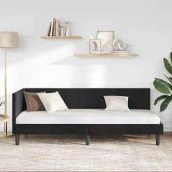vidaXL Hörn Sängram med huvudgavel 80 cm x 200 cm Sammet Svart