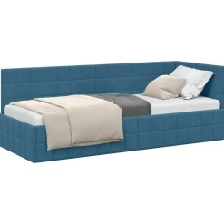Hot vidaXL Hörn Sängram med huvudgavel 80 cm x 200 cm Sammet Blå