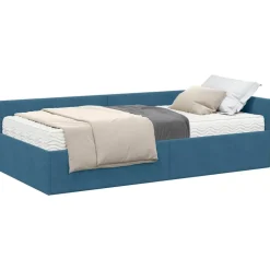 Discount vidaXL Hörn Sängram med Madrass Övrigt med huvudgavel 2 pcs Sammet Blå