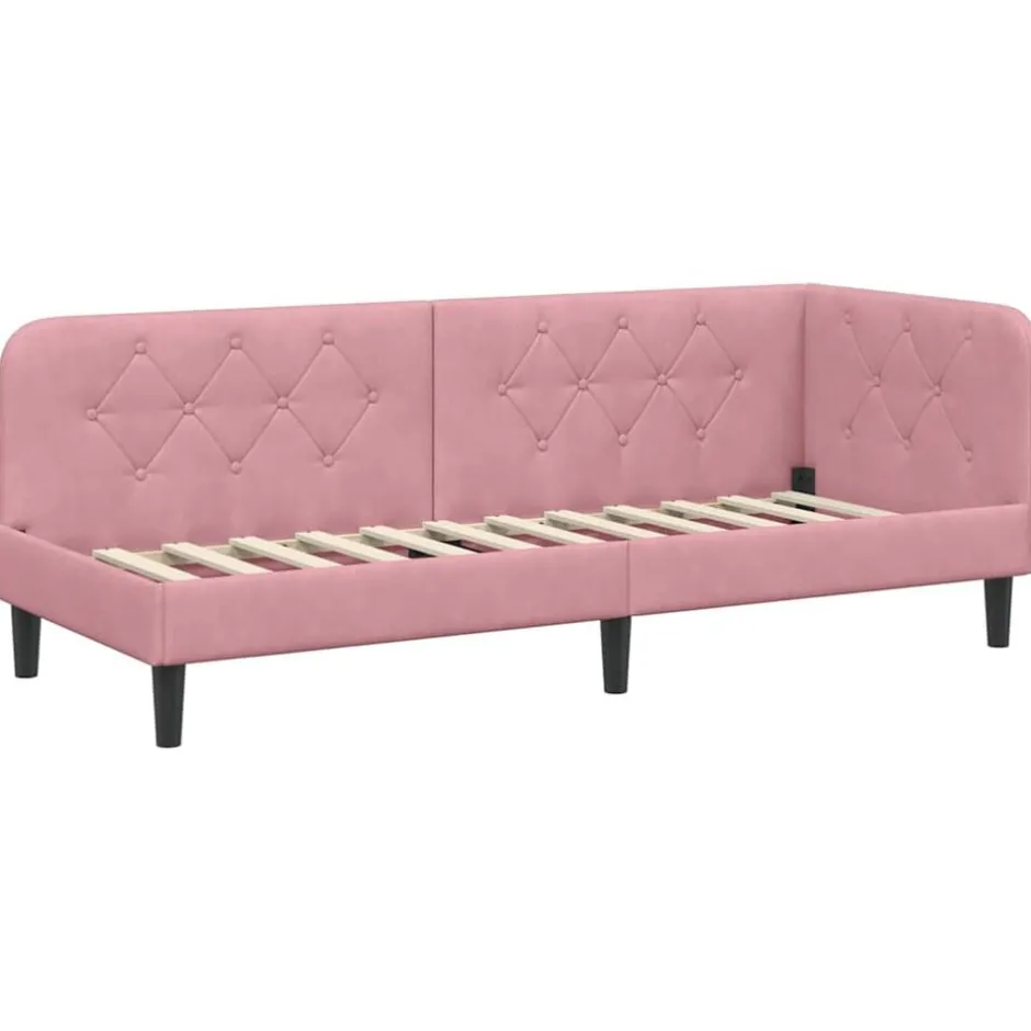 Sale vidaXL Hörn Sängram 80 x 200 cm Sammet Rosa