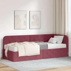 Sale vidaXL Hörn Sängram 80 x 200 cm tyg Vinröd
