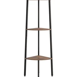 Sale vidaXL Hörnhylla 3 hyllplan och svart 45,5x31,5x120 cm Mörkbrun
