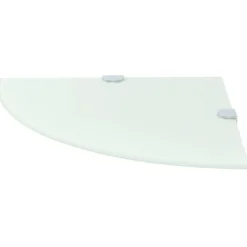 Clearance vidaXL Hörnhylla glas med förkromade hyllkonsoler 25x25 cm Vit