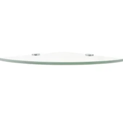 vidaXL Hörnhylla med förkromade hyllkonsoler glas genomskinlig 25x25cm Transparent