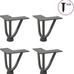 vidaXL Hårnålsben för soffbord 4 st antracit 10 cm massivt stål