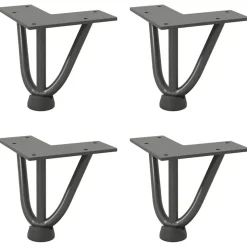 vidaXL Hårnålsben för soffbord 4 st antracit 10 cm massivt stål