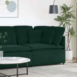 vidaXL Hörnmodul för soffmodul med dynor mörkgrön 100 cm