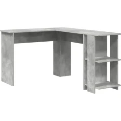 vidaXL Hörnskrivbord Betonggrå 140 x 113,5 x 75 cm Konstruerat trä