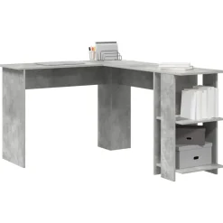 vidaXL Hörnskrivbord Betonggrå 140 x 113,5 x 75 cm Konstruerat trä