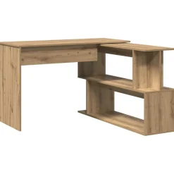 vidaXL Hörnskrivbord hantverksmässig ek 200,5x50x76 cm konstruerat trä