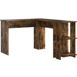 vidaXL Hörnskrivbord Rökt ek 140 x 113,5 x 75 cm Konstruerat trä