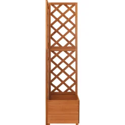Best vidaXL Hörnspaljé med odlingslåda 40x40x150 cm massivt granträ Brun