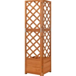 Best vidaXL Hörnspaljé med odlingslåda 40x40x150 cm massivt granträ Brun