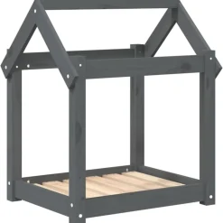 vidaXL Hundbädd grå 61x50x70 cm massiv furu