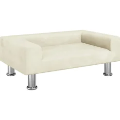vidaXL Hundbädd gräddvit 70x45x26,5 cm sammet