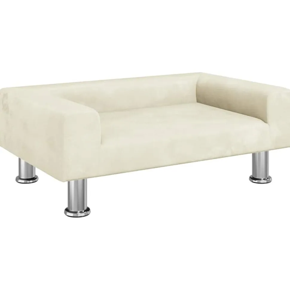 vidaXL Hundbädd gräddvit 70x45x26,5 cm sammet