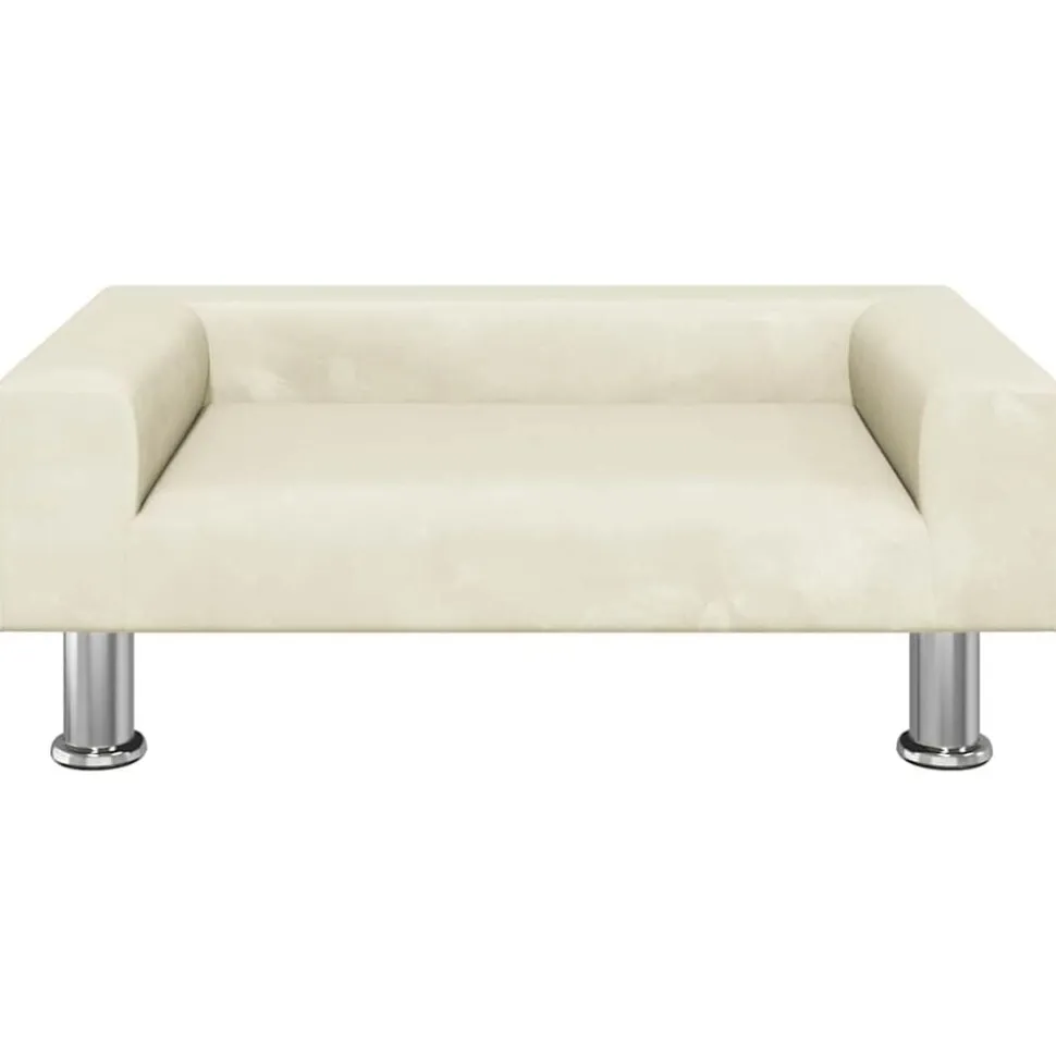 vidaXL Hundbädd gräddvit 70x45x26,5 cm sammet