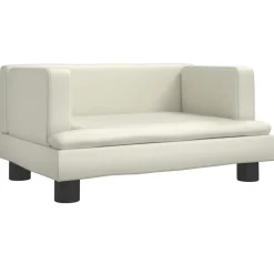 Hot vidaXL Hundbädd gräddvit 60x40x30 cm konstläder Kräm