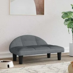 Best vidaXL Hundbädd 70x52x30 cm sammet Mörkgrå