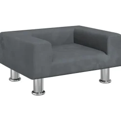 New vidaXL Hundbädd 50x40x26,5 cm sammet Mörkgrå
