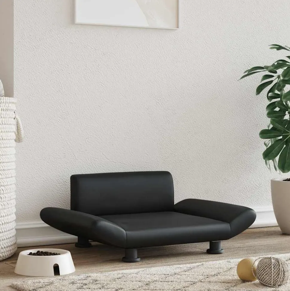vidaXL Hundbädd svart 70x45x28 cm konstläder