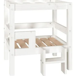 vidaXL Hundbädd vit 55,5x53,5x60 cm massiv furu
