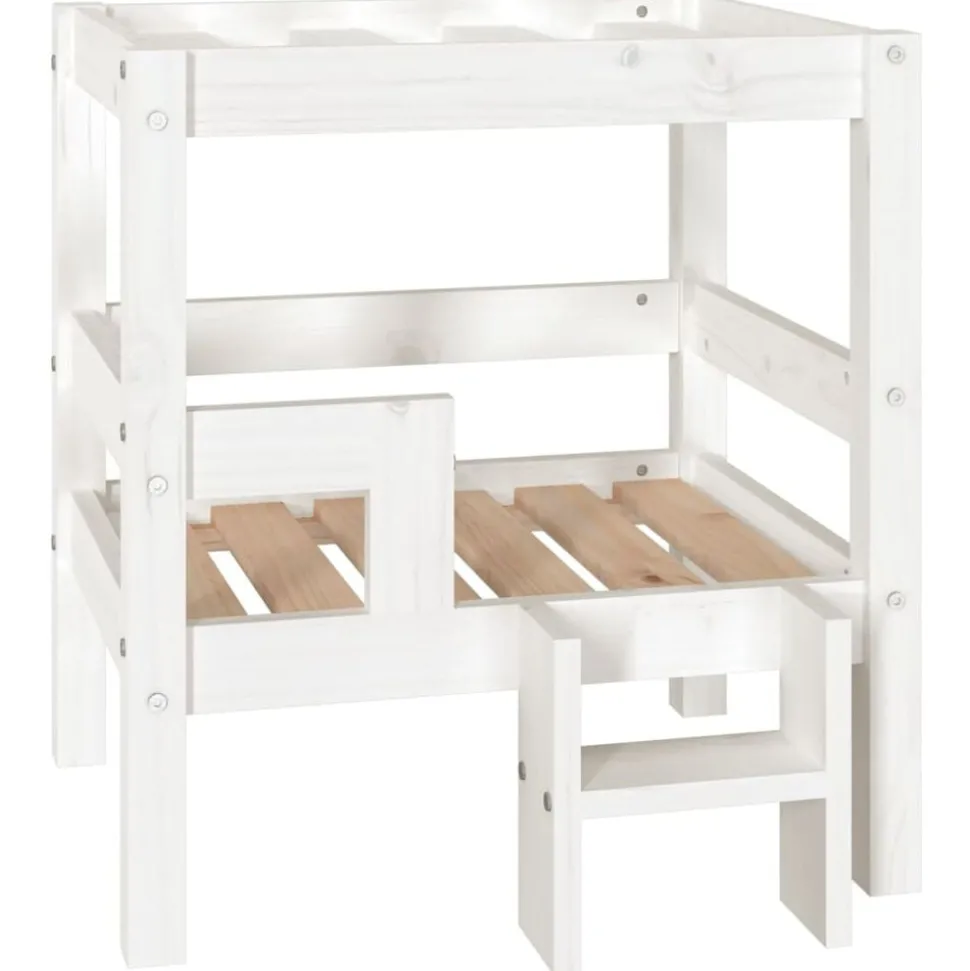 vidaXL Hundbädd vit 55,5x53,5x60 cm massiv furu