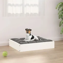 Clearance vidaXL Hundbädd 51,5x44x9 cm massiv furu Vit