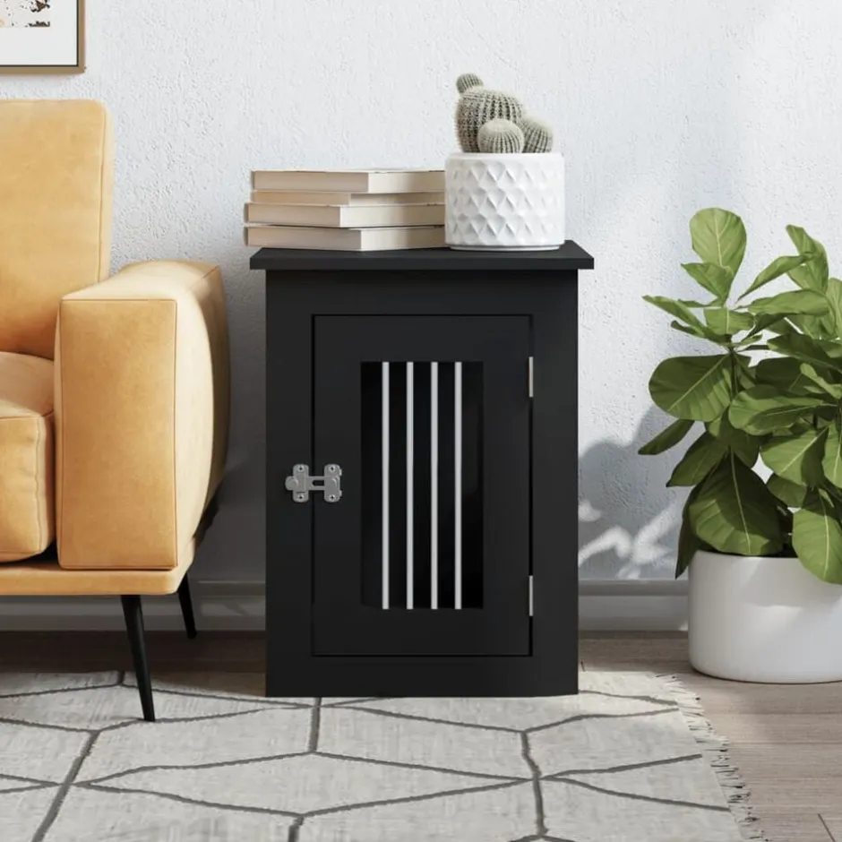 Hot vidaXL Hundbur 45x62x59 cm konstruerat trä Svart