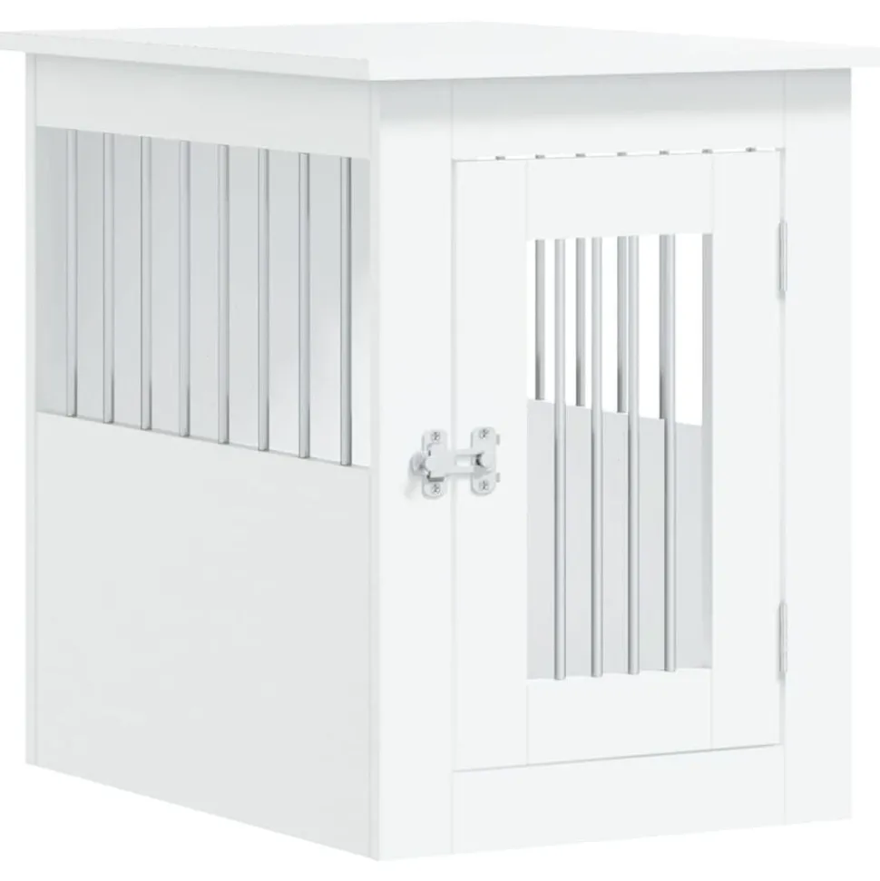 vidaXL Hundbur/sidobord vit 45x62x59 cm konstruerat trä