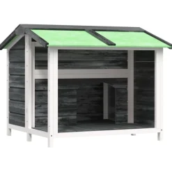 vidaXL Hundgård grå 96x87x80,5 massiv furu
