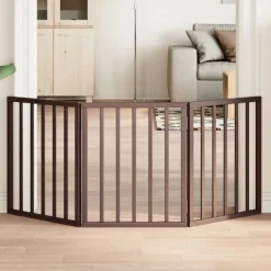 Clearance vidaXL Hundgrind hopfällbar 3 paneler 150 cm poppel Brun