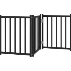 vidaXL Hundgrind hopfällbar 3 paneler svart 150 cm massivt granträ