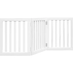 vidaXL Hundgrind hopfällbar 3 paneler vit 150 cm poppel