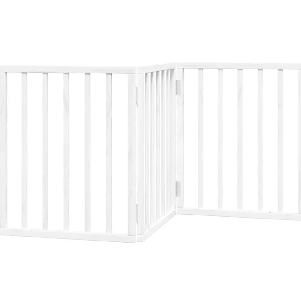 vidaXL Hundgrind hopfällbar 3 paneler vit 150 cm poppel