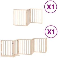 vidaXL Hundgrind med dörr vikbar 9 paneler 450 cm poppel